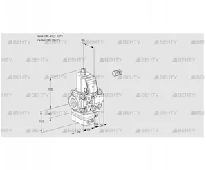 VAD2E40R/25R05D-100VWR/PP/PP (88102124) Газовый клапан с регулятором давления Kromschroder