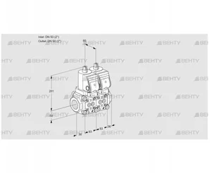 VCS3T50N/50N05NNQSR/PPPP/PPPP (88100855) Сдвоенный газовый клапан Kromschroder