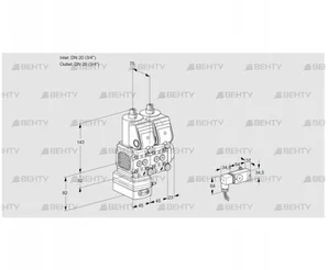 VCG1T20N/20N05FGKNQR/3--4/PPPP (88103714) Клапан с регулятором соотношения Kromschroder