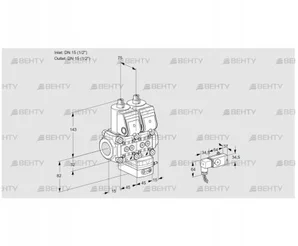 VCG1T15N/15N05NGAQR/PPPP/2-PP (88100447) Клапан с регулятором соотношения Kromschroder