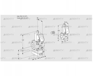 VAG1E15R/15R05GEWR/PP/BS (88103019) Газовый клапан с регулятором соотношения Kromschroder