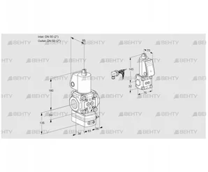 VAG3E50R/50R05GEWL/ZS/PP (88103142) Газовый клапан с регулятором соотношения Kromschroder