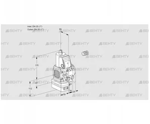 VAD2E25R/25R05FD-100VWR/PP/PP (88102136) Газовый клапан с регулятором давления Kromschroder