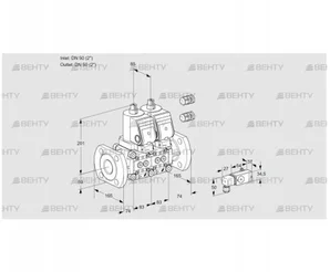 VCS3E50F/50F05NNWSR3/4--3/MMMM (88103173) Сдвоенный газовый клапан Kromschroder