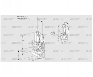 VAG1E15R/15R05GEWR/PP/BS (88107098) Газовый клапан с регулятором соотношения Kromschroder