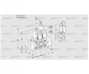 VCS3E50F/50F05NLWGR3/PPPP/PPZS (88100129) Сдвоенный газовый клапан Kromschroder