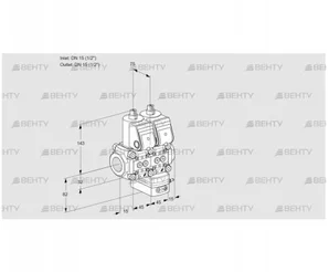 VCG1T15N/15N05NGAQR/PPPP/PPPP (88100445) Клапан с регулятором соотношения Kromschroder