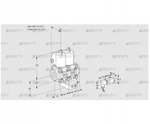 VCG1T15N/15N05NGKQL/MMPP/2--2 (88102984) Клапан с регулятором соотношения Kromschroder